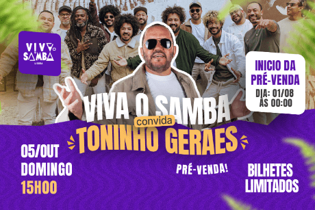 Roda do Viva o Samba convida Toninho Geraes Pré- venda