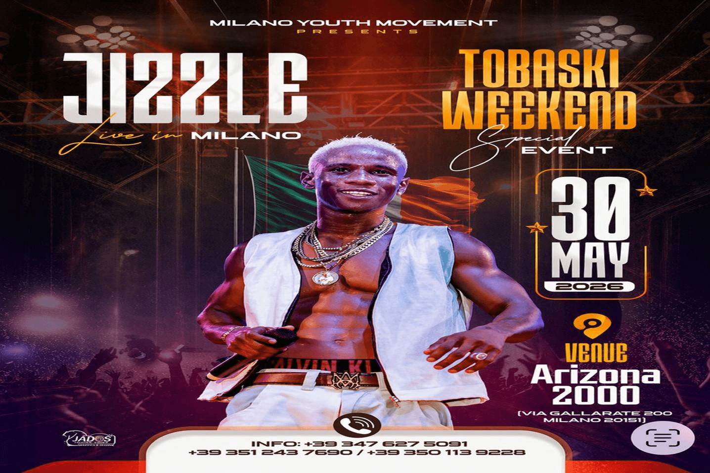JIZZLE LIVE MILANO TOBASKI WEEKEND