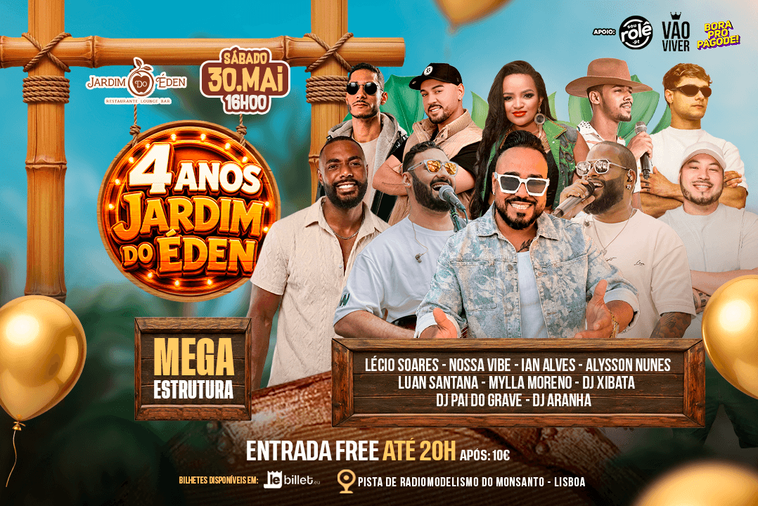 Aniversário de 4 anos do Jardim do Éden Vem celebrar com a gente!!