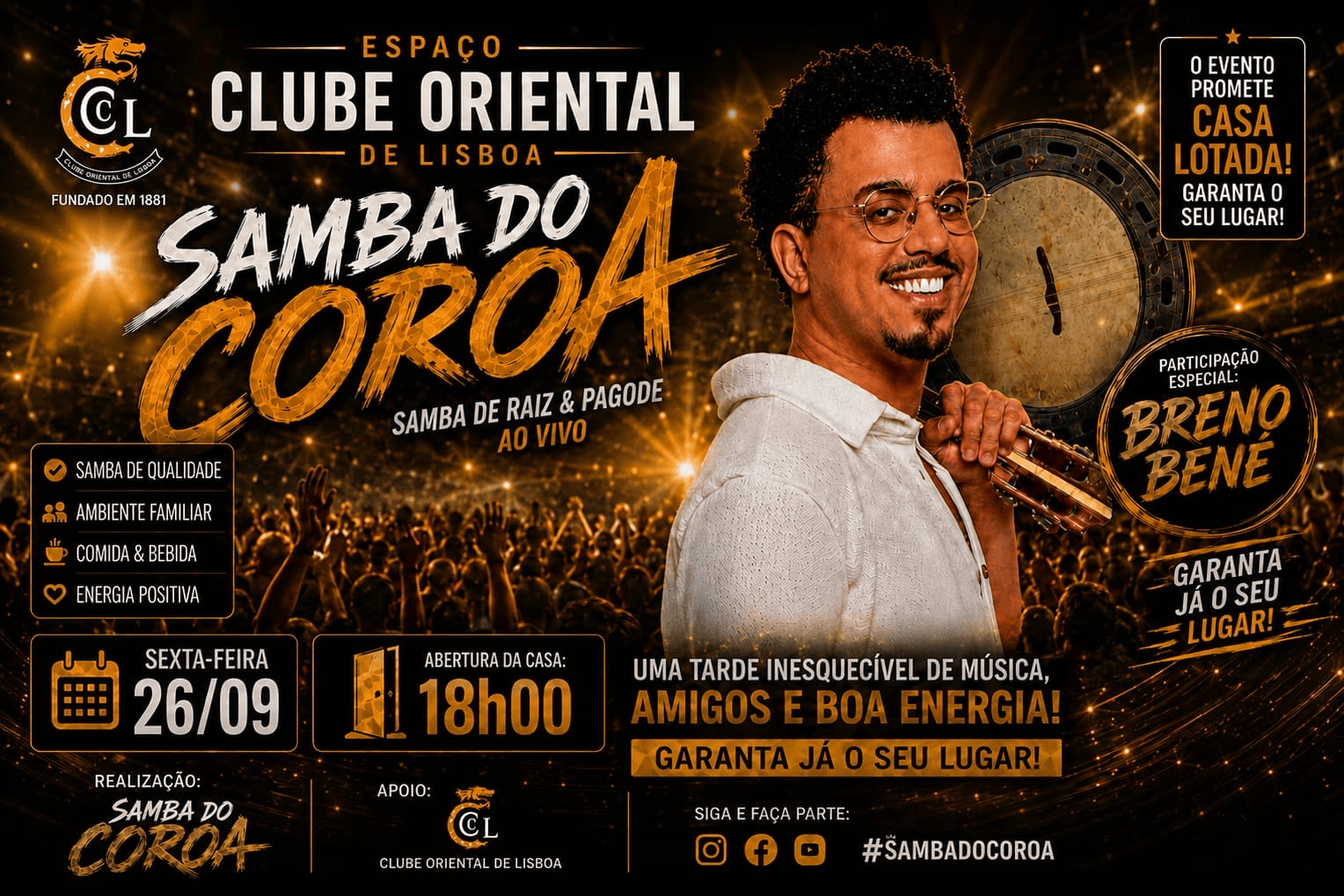 Samba Do Coroapt Convida Breno Bené SAMBA RAIZ E PAGODE..AO VIVO. PARTICIPAÇÃO BRENO BENÉ