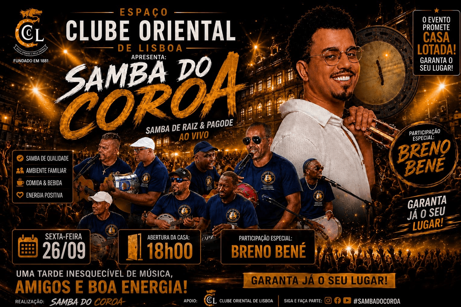 Samba Do Coroa pt - Convida Breno Bené SAMBA RAIZ E PAGODE..AO VIVO. PARTICIPAÇÃO BRENO BENÉ